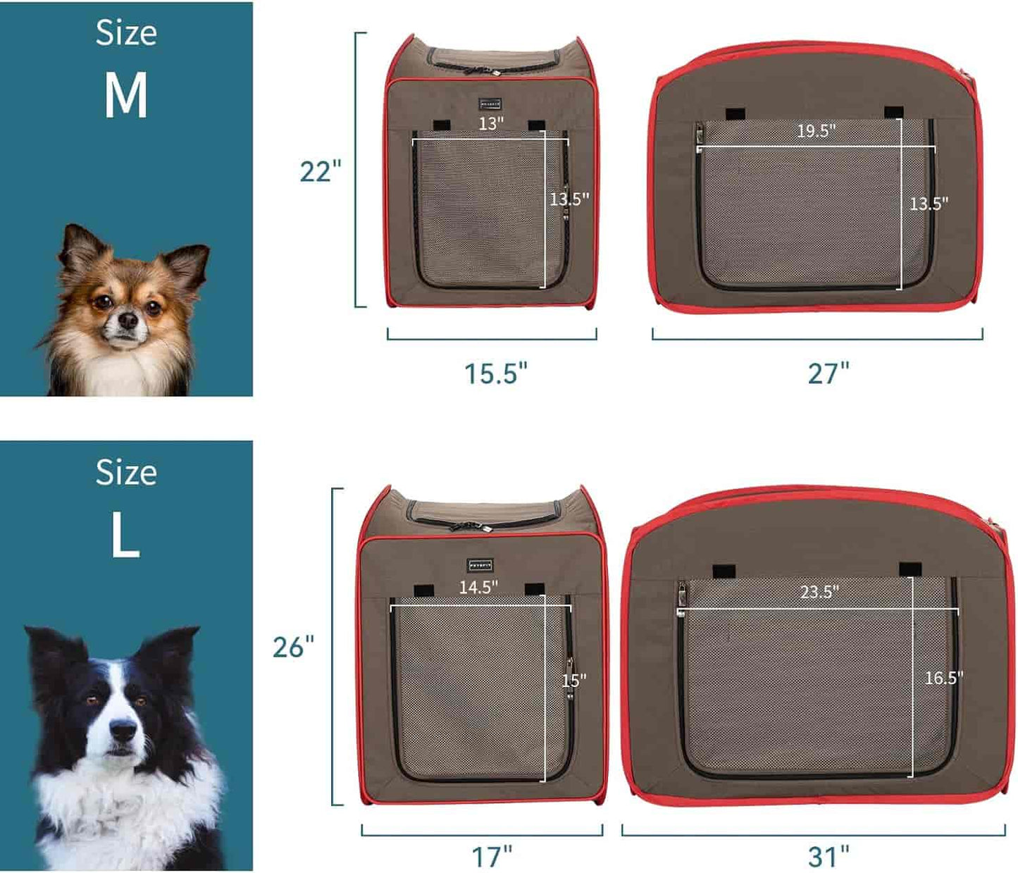 PETSFIT Travel Dog Crate Collapsible Dog Kennel Collapsible - PETSFIT STORE