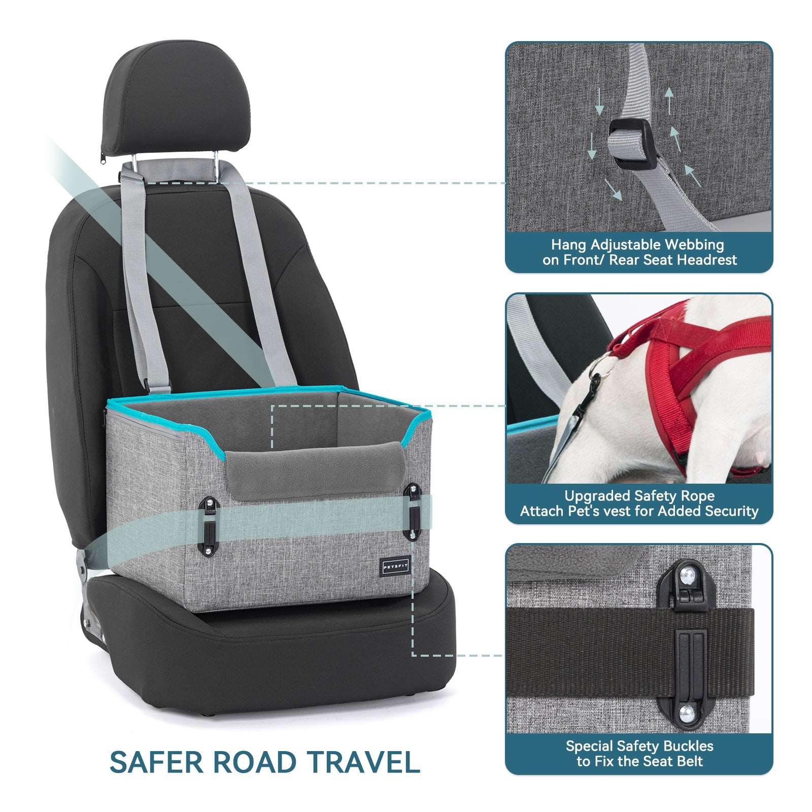 PETSFIT Dog Car Seats for Small Dogs Puppy Stable Pet Car Seat - PETSFIT STORE