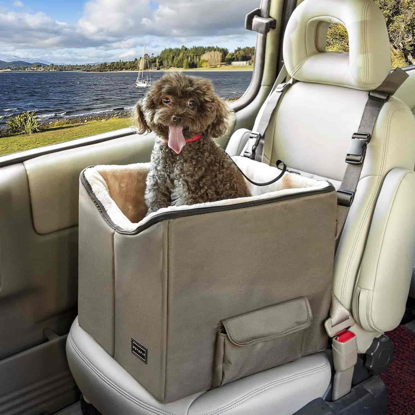 PETSFIT Dog Booster Seat For Car Pet Travel Booster Seat with Safety Belt - PETSFIT STORE