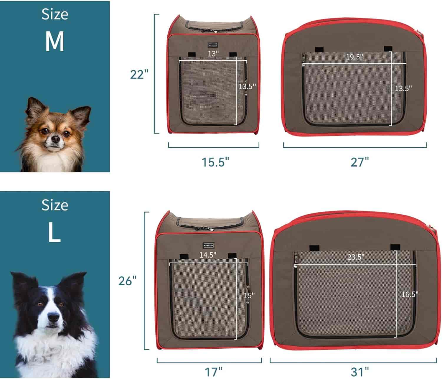 PETSFIT Travel Dog Crate Collapsible Dog Kennel Collapsible - PETSFIT STORE