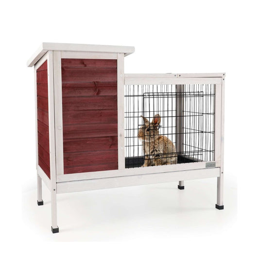 PETSFIT Guinea Pig Cage Rabbit Hutch with Pull Out Tray