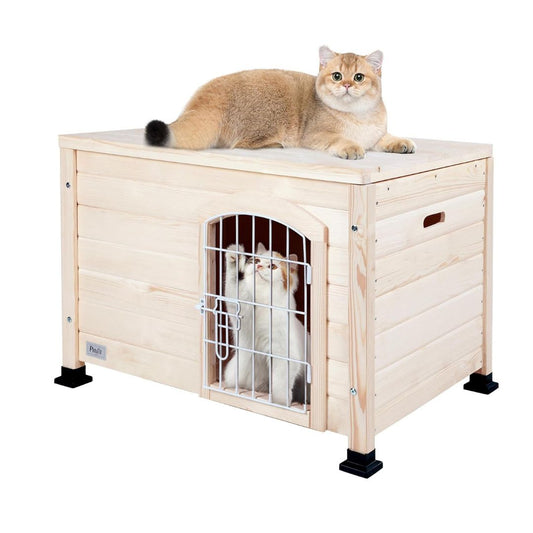 PETSFIT Cat House Indoor Cat Litter Box Enclosure Modern Cat Furniture with Door